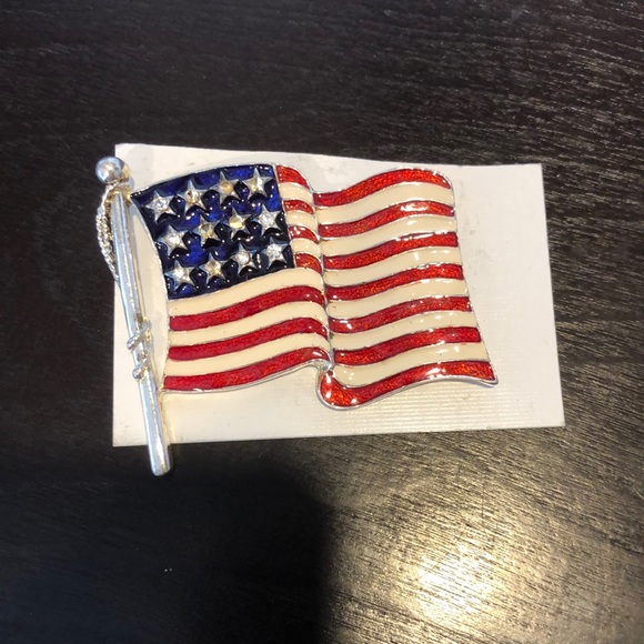 Jewelry Vintage Nwt Enameled Flag Pin Large Poshmark
